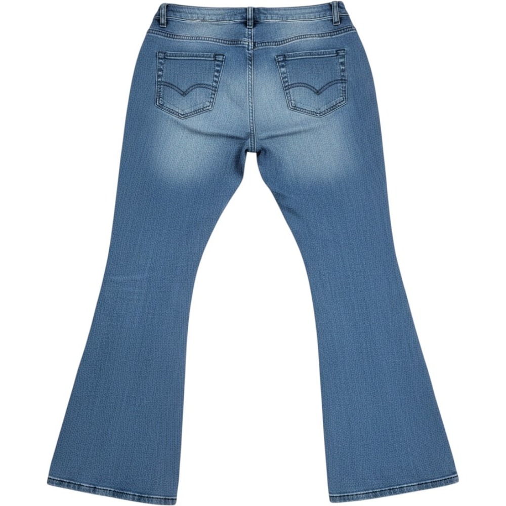 N.Y.I Floral Embroidered Flare Jeans Light Wash Blue Bell Bottoms Girls XXL S - Picture 2 of 9